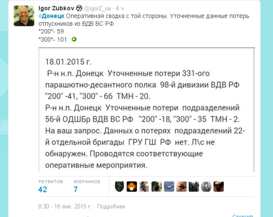 Число погибших россиян по Донецком